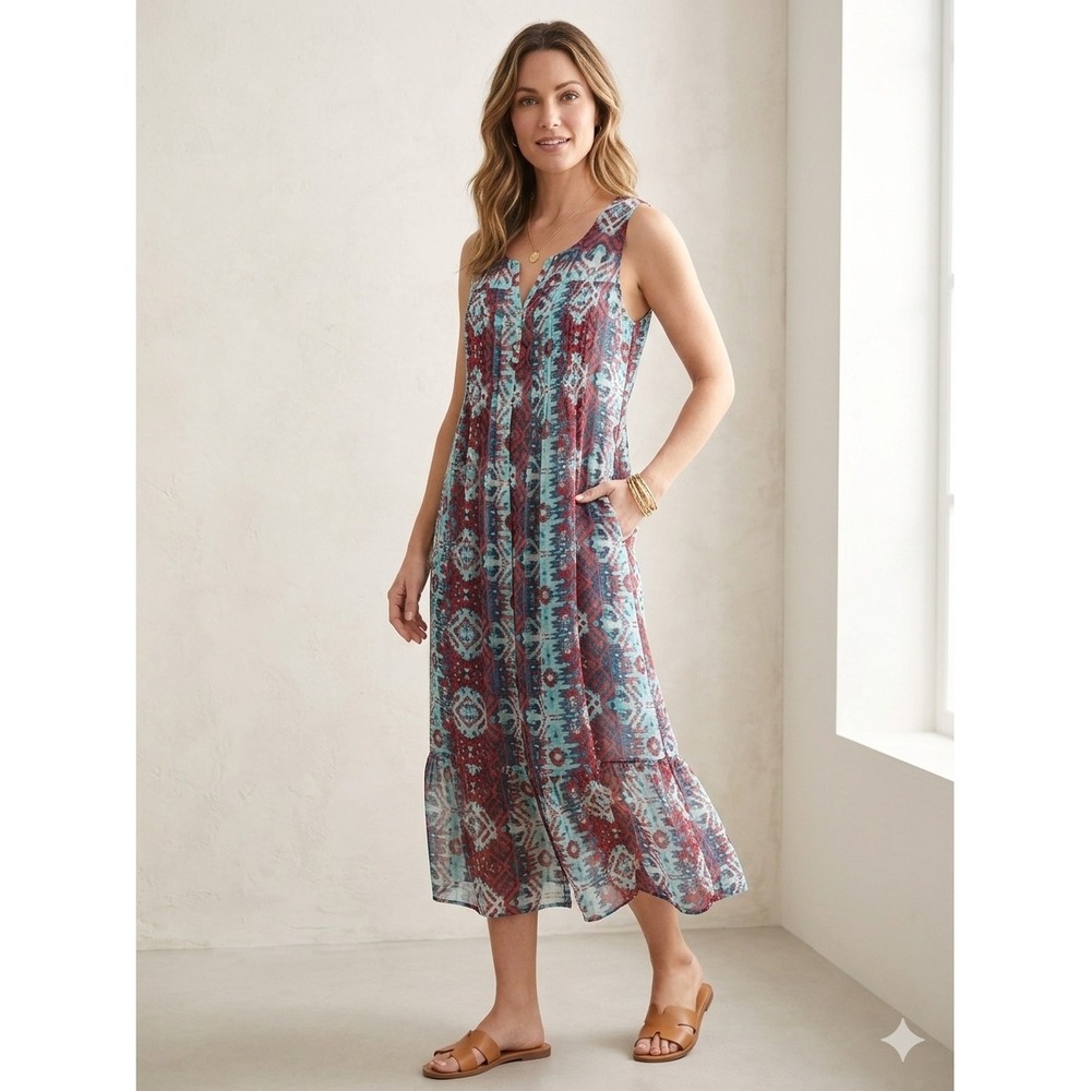 Rabbit Rabbit Rabbit Designs Southwestern Print Sleeveless Shift Dress Size 10